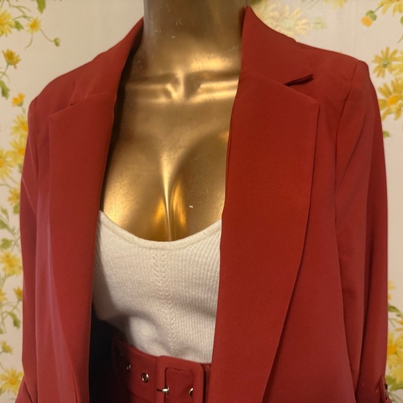 NWT Women's Suit 2 Piece Set Office Blazer and High Waist Pants Dressy Outfit - Picture 3 of 16